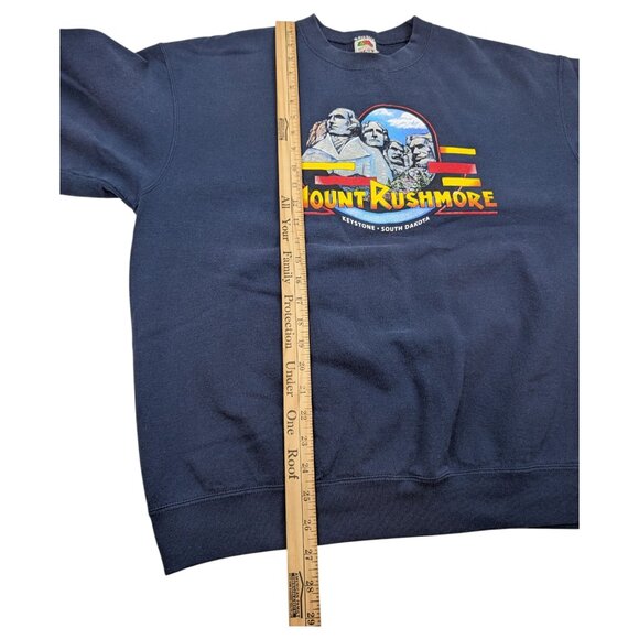 Vintage Mount Rushmore Sweatshirt Adult XL – Blue – Fruit‎ of the Loom Tag – 90s - Picture 8 of 9